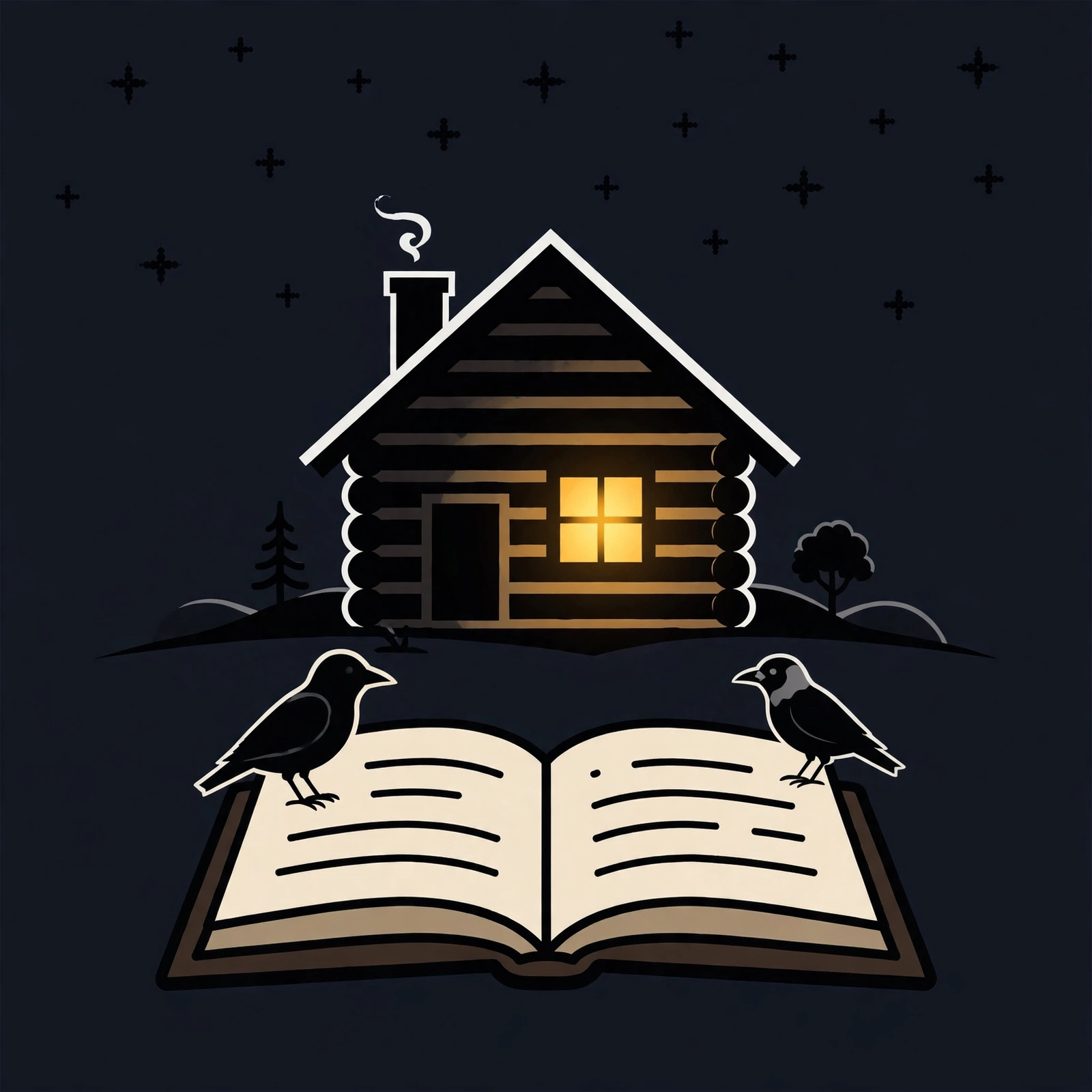 Show cover art, reused for episode seven: a Tennessee homestead and an open log book under a night sky, with a rook and a jackdaw nearby.